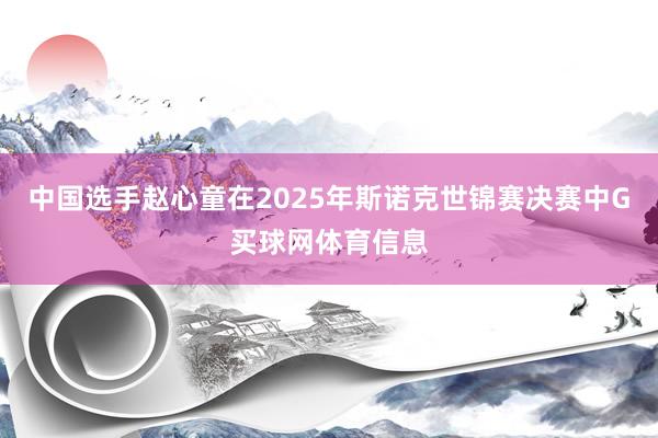 中国选手赵心童在2025年斯诺克世锦赛决赛中G买球网体育信息