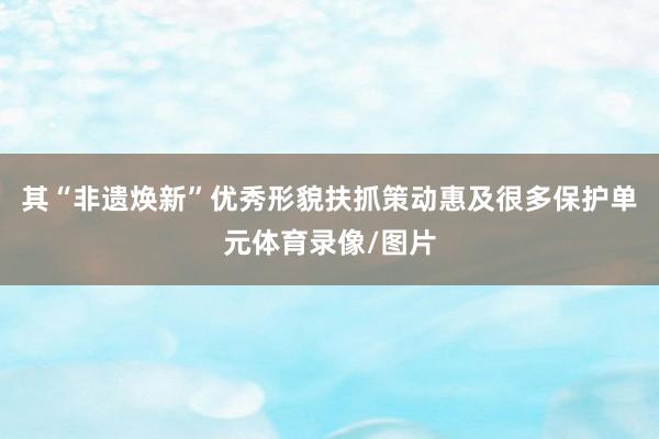 其“非遗焕新”优秀形貌扶抓策动惠及很多保护单元体育录像/图片