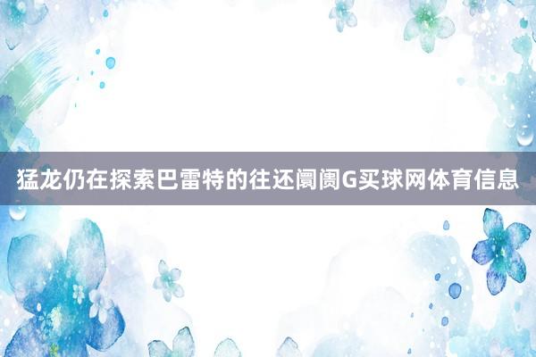 猛龙仍在探索巴雷特的往还阛阓G买球网体育信息