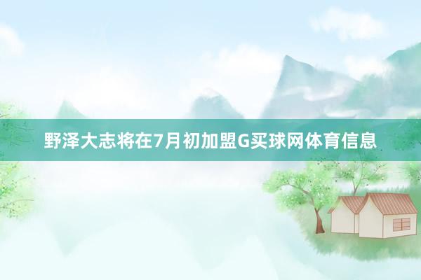 野泽大志将在7月初加盟G买球网体育信息