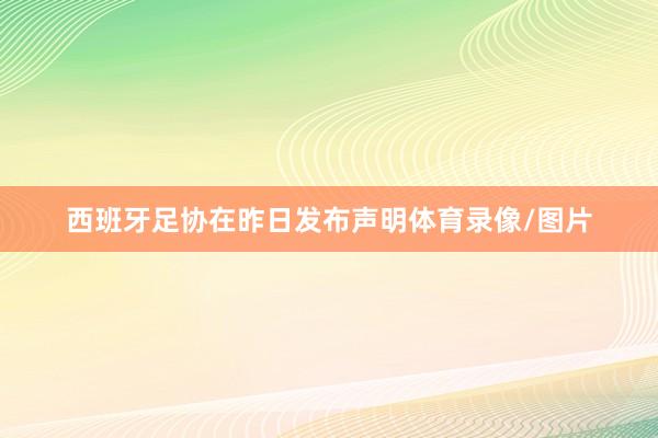 西班牙足协在昨日发布声明体育录像/图片