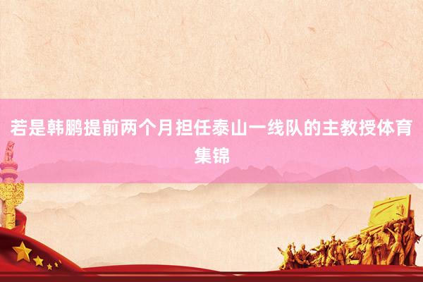 若是韩鹏提前两个月担任泰山一线队的主教授体育集锦