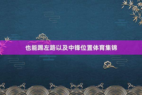也能踢左路以及中锋位置体育集锦