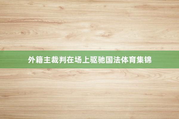 外籍主裁判在场上驱驰国法体育集锦