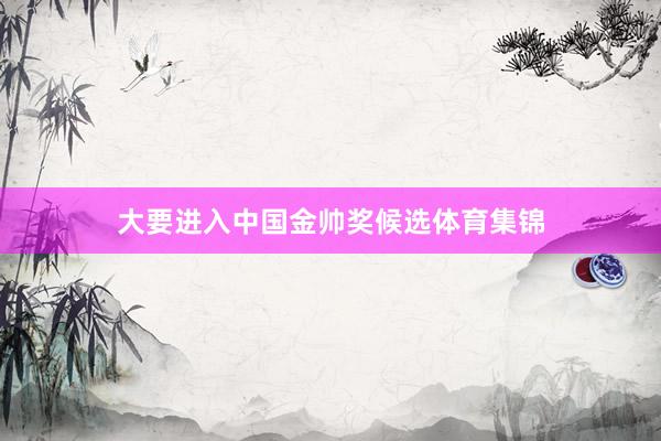 大要进入中国金帅奖候选体育集锦