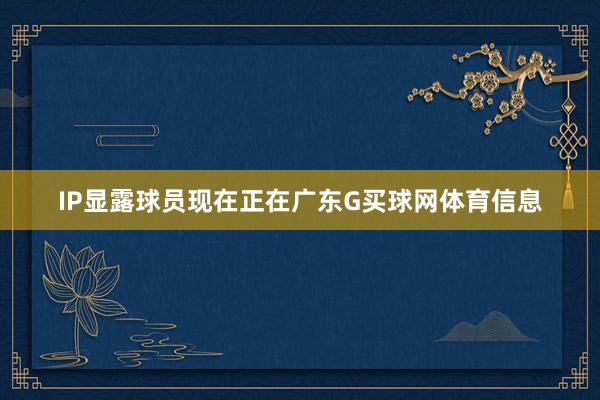 IP显露球员现在正在广东G买球网体育信息