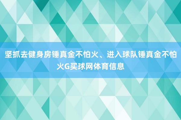 坚抓去健身房锤真金不怕火、进入球队锤真金不怕火G买球网体育信息
