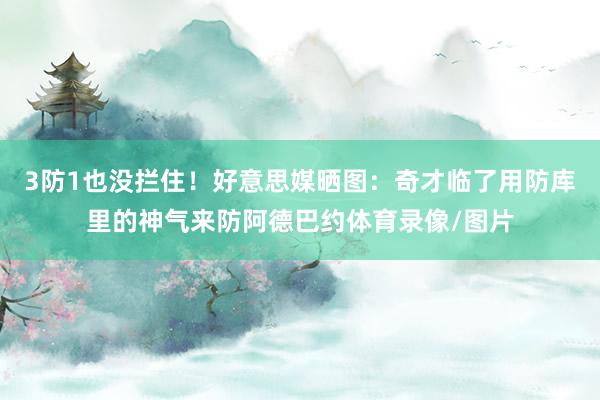 3防1也没拦住！好意思媒晒图：奇才临了用防库里的神气来防阿德巴约体育录像/图片