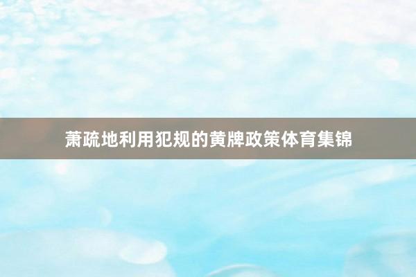 萧疏地利用犯规的黄牌政策体育集锦
