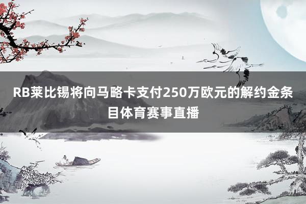 RB莱比锡将向马略卡支付250万欧元的解约金条目体育赛事直播